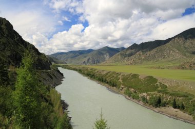 nehir katun. dağ Altay, Sibirya