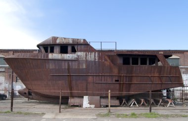 Rusty old ship. clipart