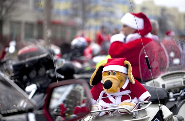 Motorcyklar av jultomten — Stockfoto