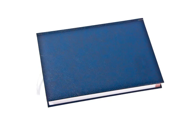 Μπλε Σημείωση βιβλίο που απομονώνονται σε με — Φωτογραφία Αρχείου