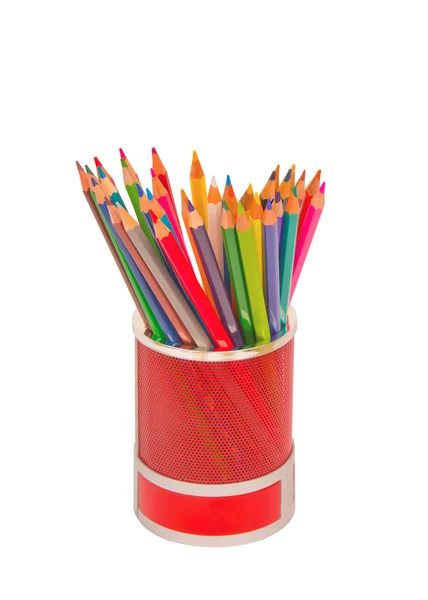 Vários lápis de cor, isolados sobre branco — Fotografia de Stock