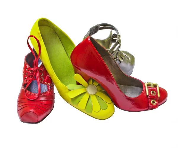 Cuatro zapatos de tacón alto femeninos — Foto de Stock
