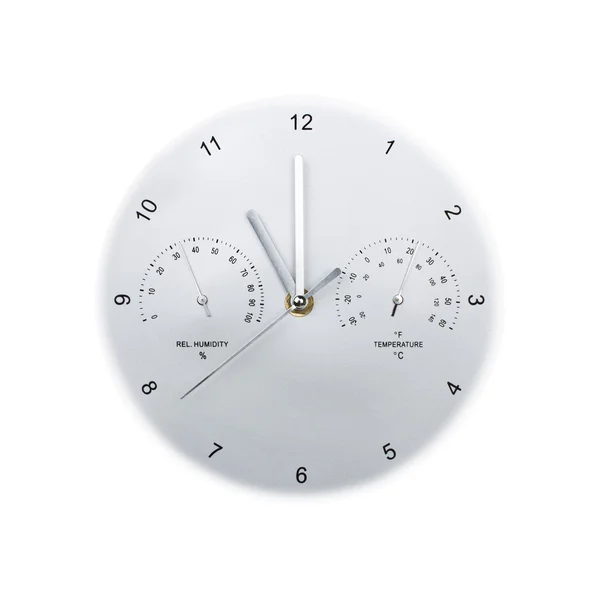 Silver clock on white background — Stock Photo, Image