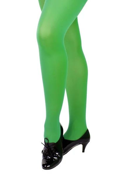 Kobiece nogi w kolorze zielonym — Zdjęcie stockowe