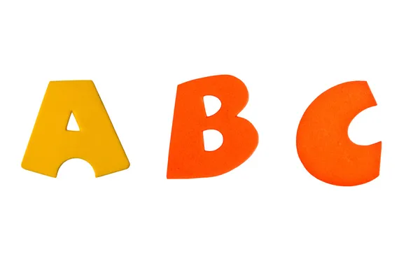 Písmena a b c izolované na bílém — Stock fotografie