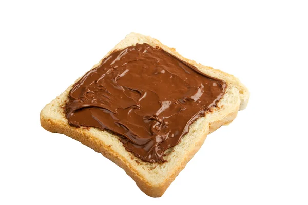 Bread with chocolate cream — Stock Photo, Image