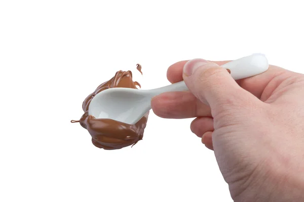 Chocolate spoon — Stock Photo, Image
