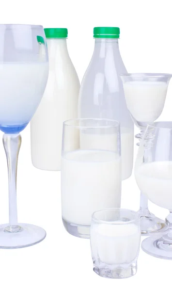 Különböző típusú pohár tej — Stock Fotó