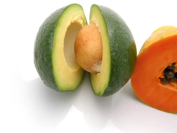 Avokado mit Papaya — Stock Photo, Image