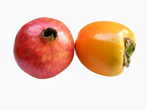 Pomegranate with Kaki — Stock Photo, Image