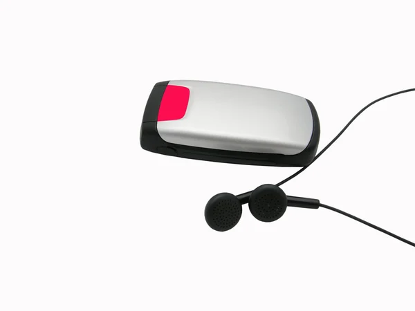 Mobile phone with headset — Stock Photo, Image