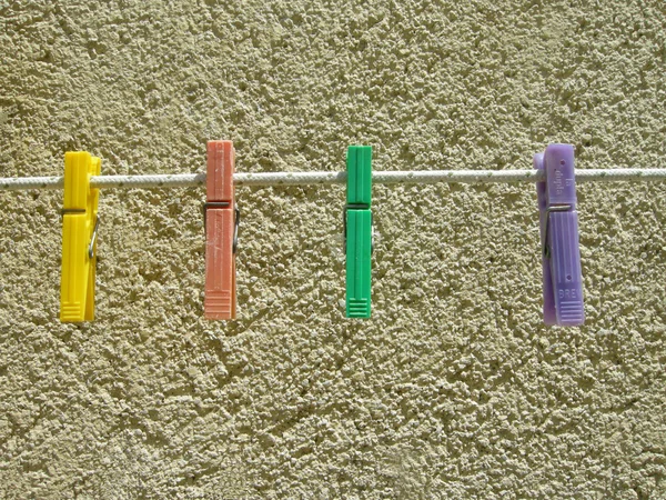 Colorful clothes pegs — Stock Photo, Image