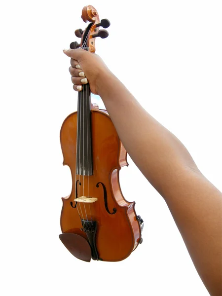 Черная рука со скрипкой — стоковое фото