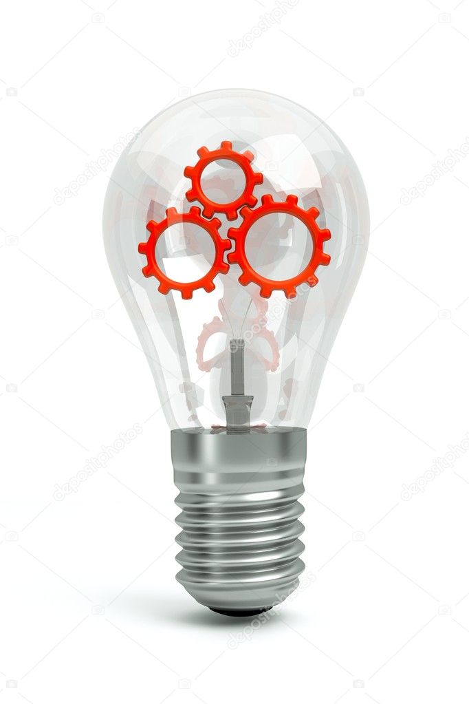 Bulb with a red gears
