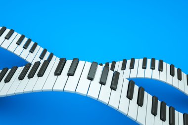 Piano on blue clipart