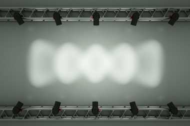 Stage with lights clipart
