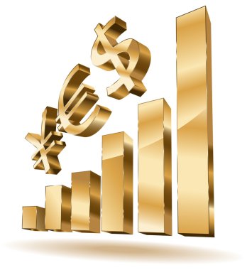 Growing golden bars clipart