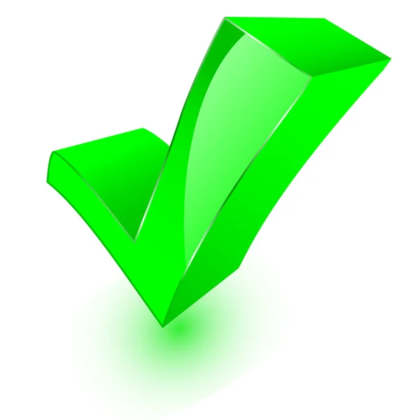 Símbolo de marca de verificação 3d — Vetor de Stock