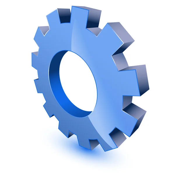 3d gear wheel symbol — Stock Vector