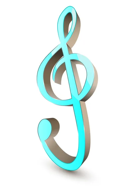 3d treble clef symbol — Stock Vector