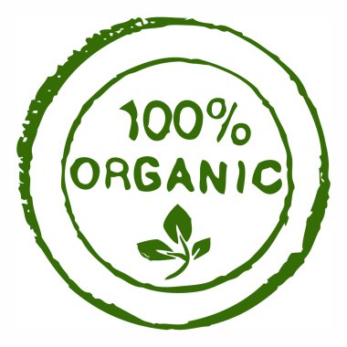 Hundred percent organic stamp