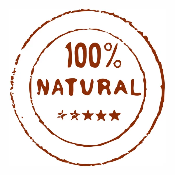 Hundred percent natural stamp — Stock Photo, Image