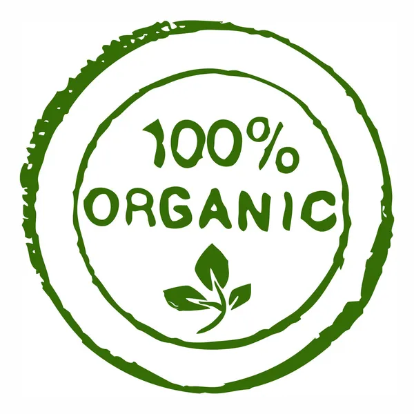 Hundred percent organic stamp — Stock Photo, Image