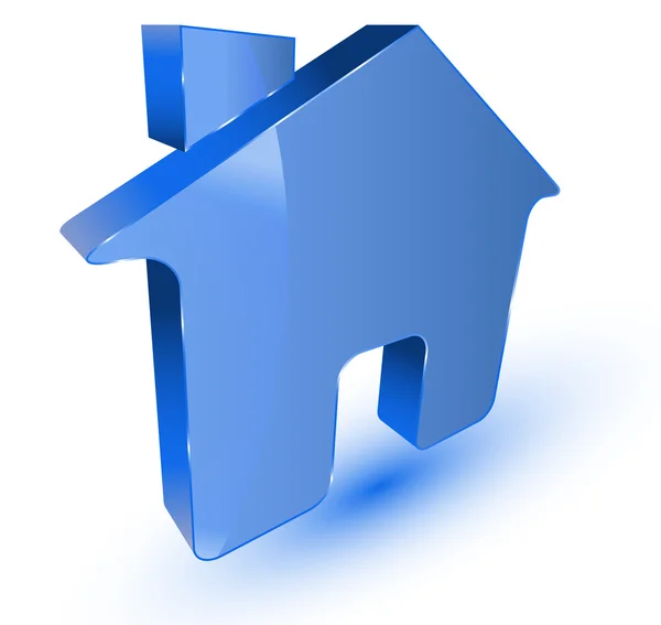 Casa azul — Vector de stock