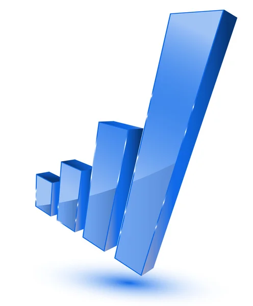 Barras azuis símbolo gráfico — Vetor de Stock