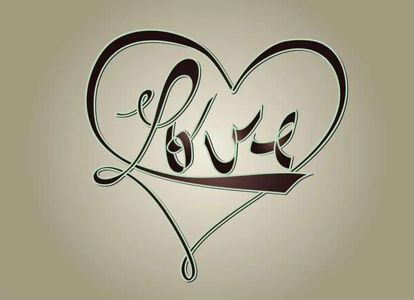 Láska a srdce - design typografie — Stockový vektor