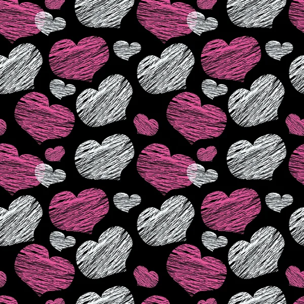 Seamless pattern of the heart — Stock Vector