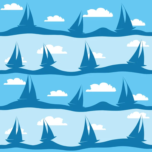 Seamless pattern with ships — Stock Vector