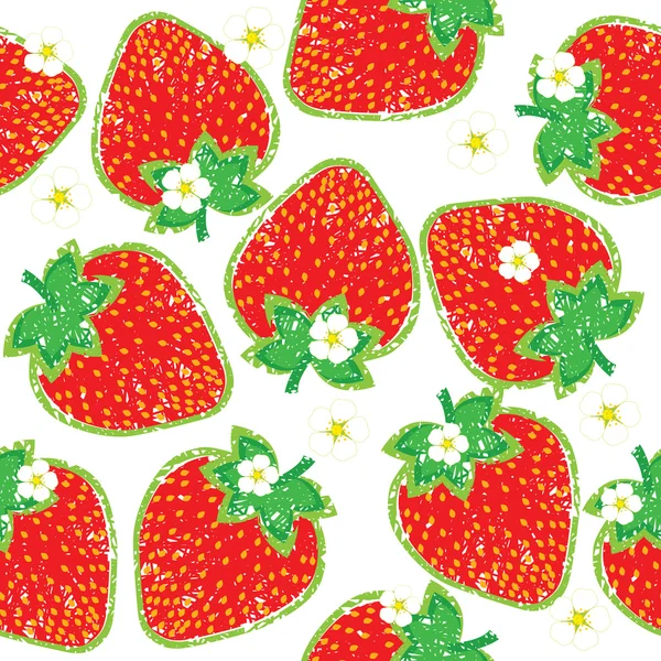 Sömlöst mönster av jordgubbar — Stock vektor