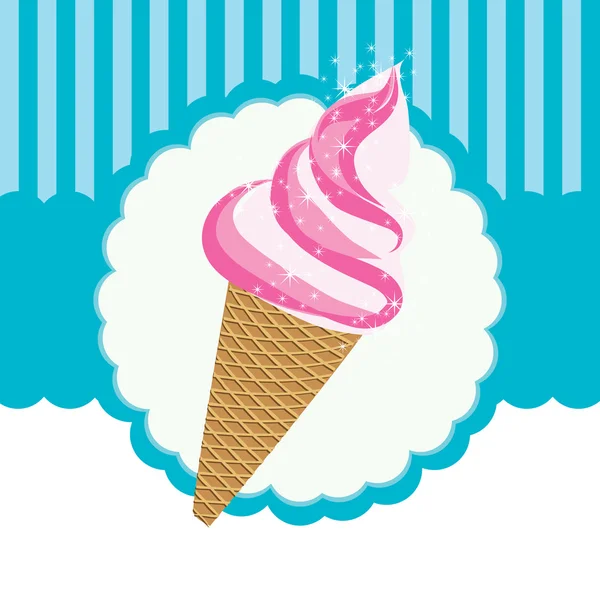 Vector label ice cream — Stock Vector