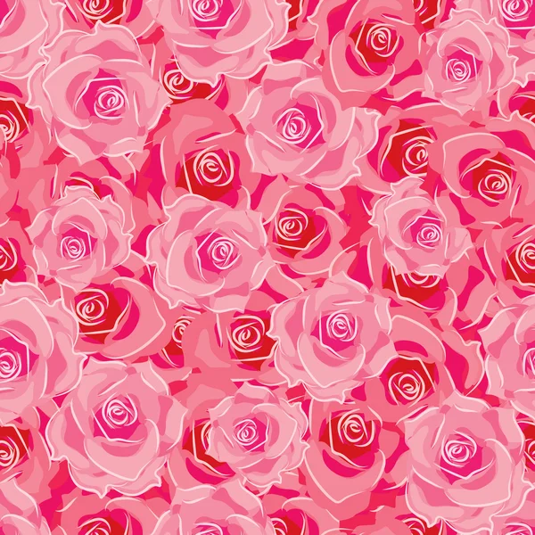 Sömlöst mönster av rosor — Stock vektor