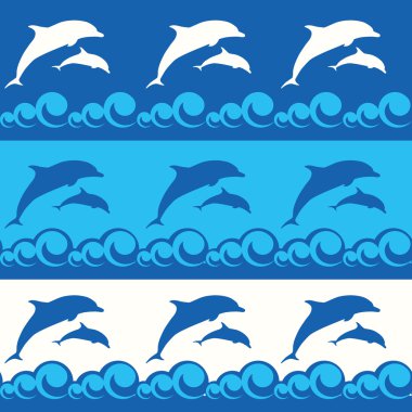 Seamless pattern with dolphins clipart