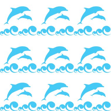 Seamless pattern with dolphins clipart