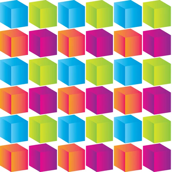 カラフルな立方体の抽象的な背景 — ストックベクタ