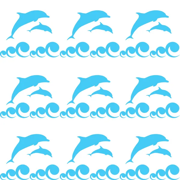 Seamless pattern with dolphins — Stock Vector