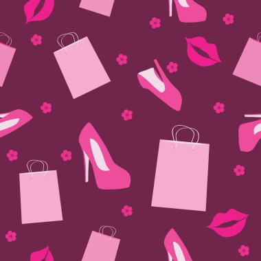 Seamless pattern with women's shoes clipart