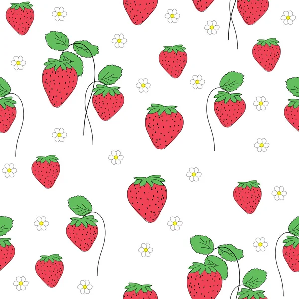 Sömlöst mönster av jordgubbar — Stock vektor