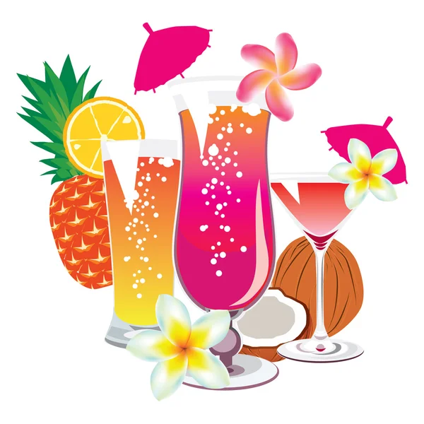 Vecteur des cocktails sur fond blanc — Image vectorielle