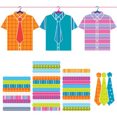 Shirts and ties clipart