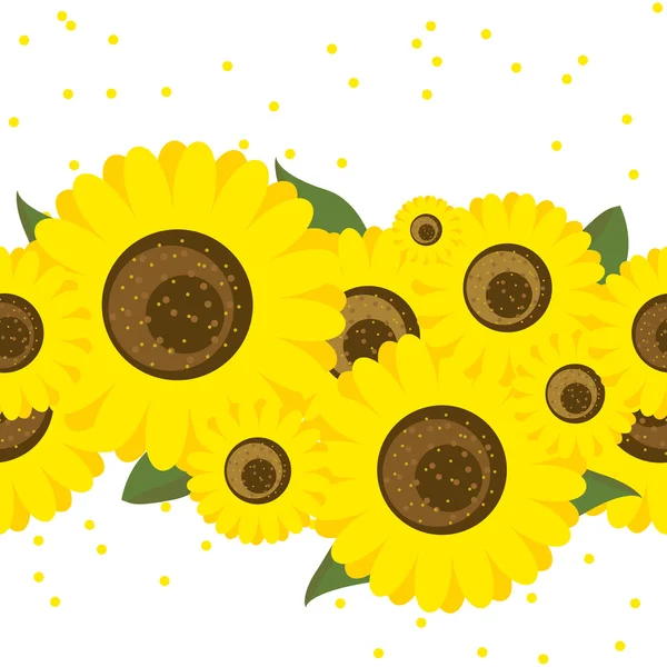 Pattern of sunflowers — Stock Vector