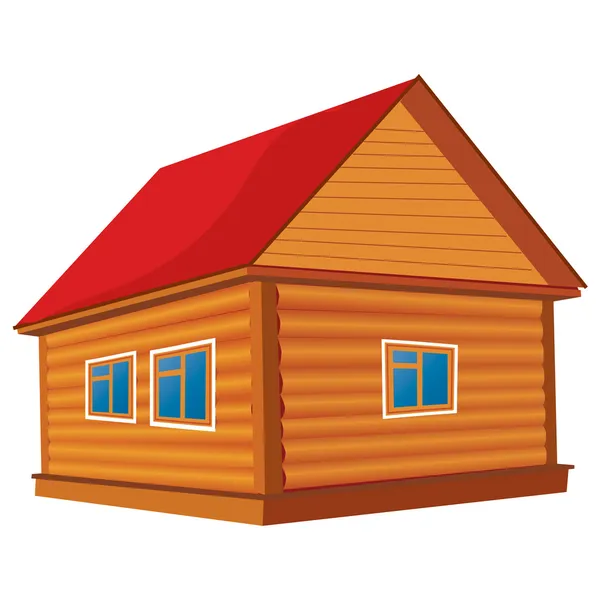Casa de madera — Vector de stock