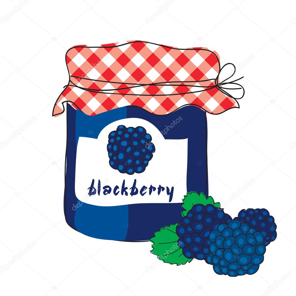 Blackberry jam — Stock Vector © Korobovaok 8466021