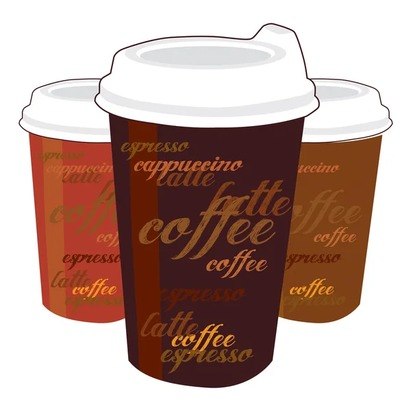 Cups of coffee — Stock Vector