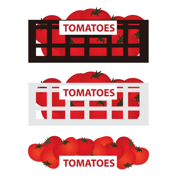 Коробка с помидорами — стоковый вектор