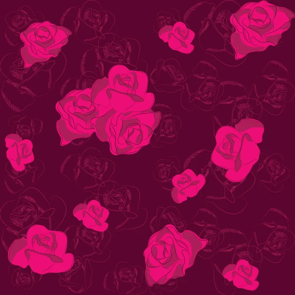 Patroon van rozen — Stockvector