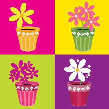 Flowers in a pot clipart